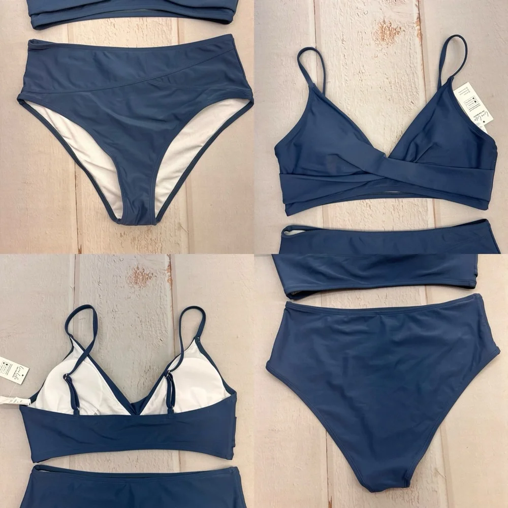 NWT Women's Twist High-Waist Bikini‎ Sets Swimsuit SIZE LARGE